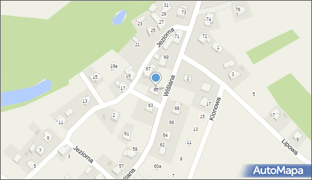 Spytkowice, Wiślana, 65, mapa Spytkowice