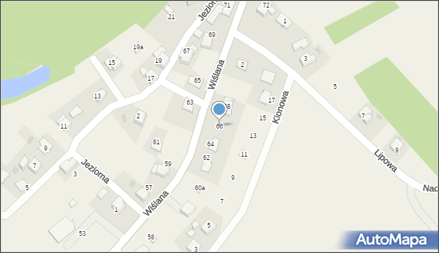 Spytkowice, Wiślana, 66, mapa Spytkowice