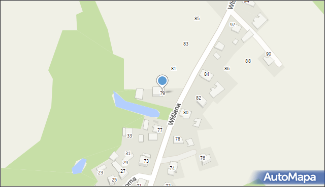 Spytkowice, Wiślana, 79, mapa Spytkowice