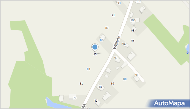 Spytkowice, Wiślana, 85, mapa Spytkowice