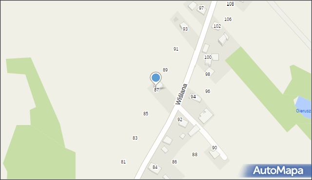 Spytkowice, Wiślana, 87, mapa Spytkowice