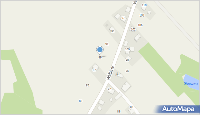 Spytkowice, Wiślana, 89, mapa Spytkowice