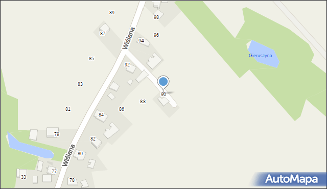 Spytkowice, Wiślana, 90, mapa Spytkowice