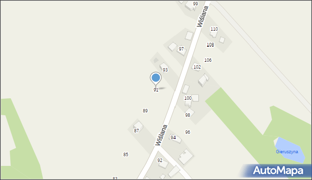 Spytkowice, Wiślana, 91, mapa Spytkowice