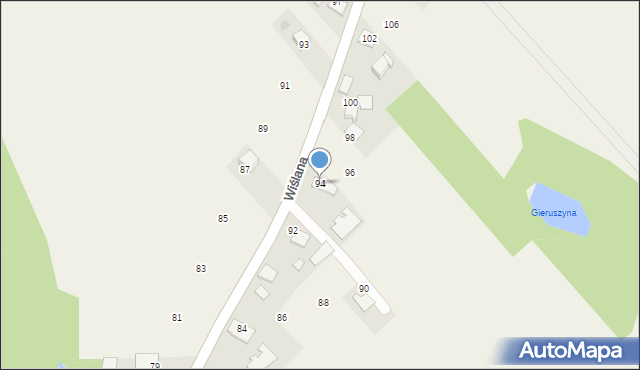 Spytkowice, Wiślana, 94, mapa Spytkowice