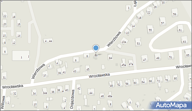 Środa Śląska, Wierzbowa, 8b, mapa Środa Śląska