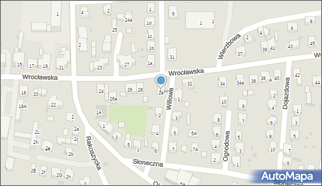 Środa Śląska, Willowa, 2a, mapa Środa Śląska