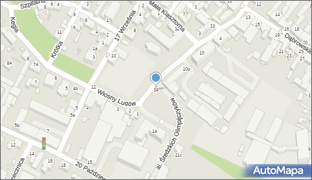 Środa Wielkopolska, Wiosny Ludów, 14, mapa Środa Wielkopolska