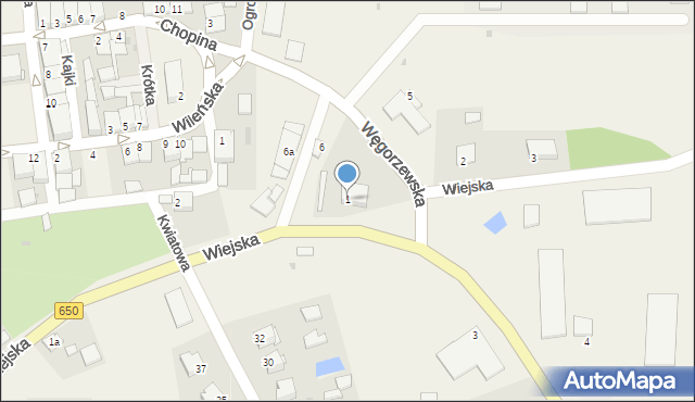 Srokowo, Wiejska, 1, mapa Srokowo