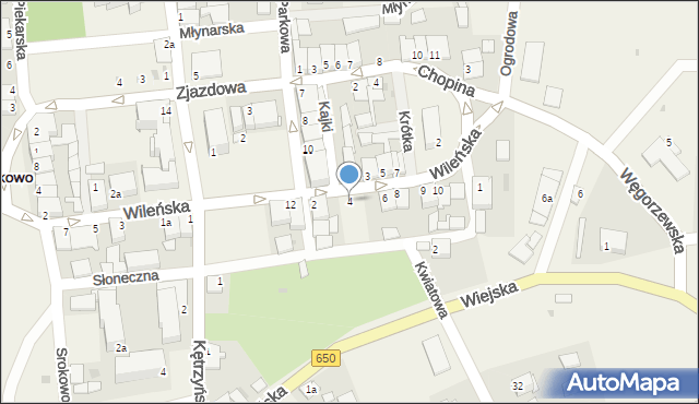 Srokowo, Wileńska, 4, mapa Srokowo