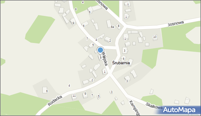 Śrubarnia, Wiejska, 3, mapa Śrubarnia