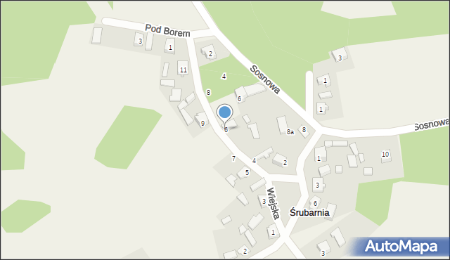 Śrubarnia, Wiejska, 6, mapa Śrubarnia