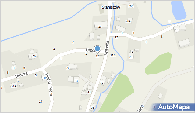 Staniszów, Witosza, 22, mapa Staniszów