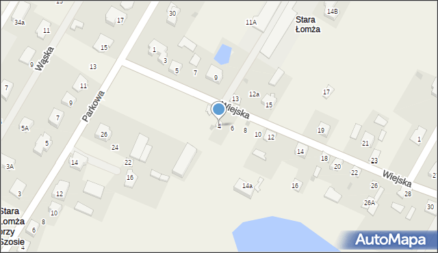 Stara Łomża przy Szosie, Wiejska, 4, mapa Stara Łomża przy Szosie