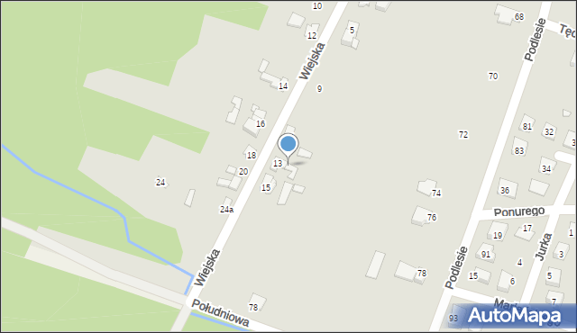 Starachowice, Wiejska, 13A, mapa Starachowic