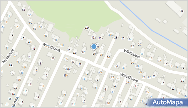 Starachowice, Wierzbowa, 40, mapa Starachowic