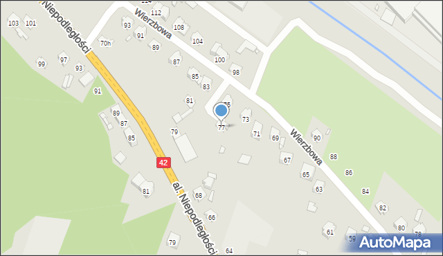 Starachowice, Wierzbowa, 77, mapa Starachowic