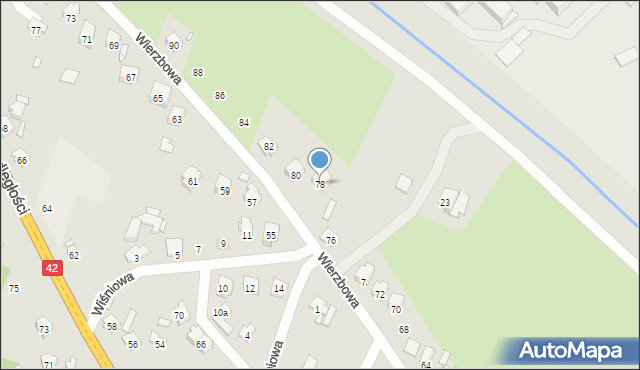 Starachowice, Wierzbowa, 78, mapa Starachowic