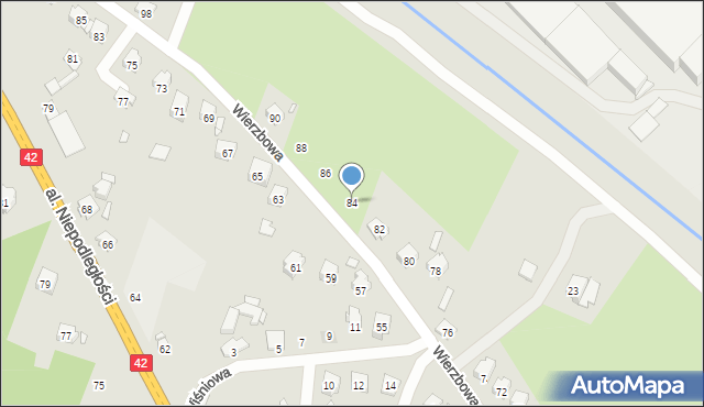 Starachowice, Wierzbowa, 84, mapa Starachowic