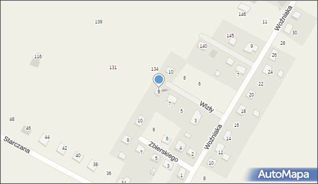 Starczanowo, Wizły Jana, 9, mapa Starczanowo