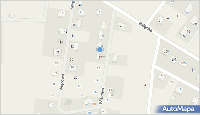 Stare Bielice, Wiązowa, 10, mapa Stare Bielice