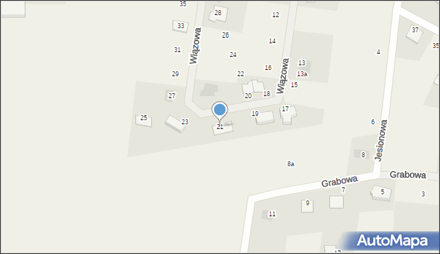 Stare Bielice, Wiązowa, 21, mapa Stare Bielice