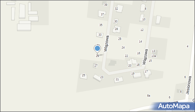 Stare Bielice, Wiązowa, 29, mapa Stare Bielice