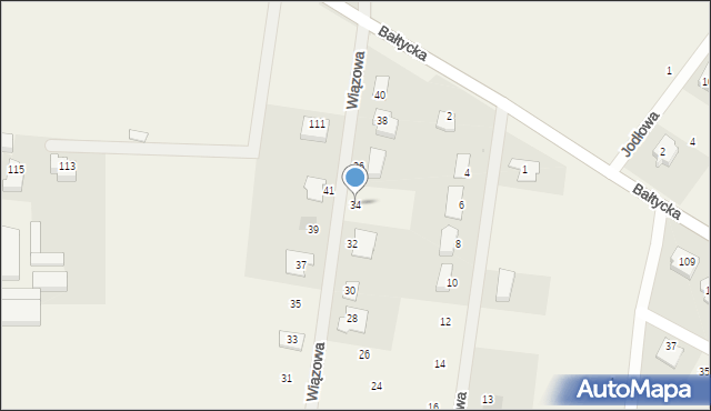 Stare Bielice, Wiązowa, 34, mapa Stare Bielice