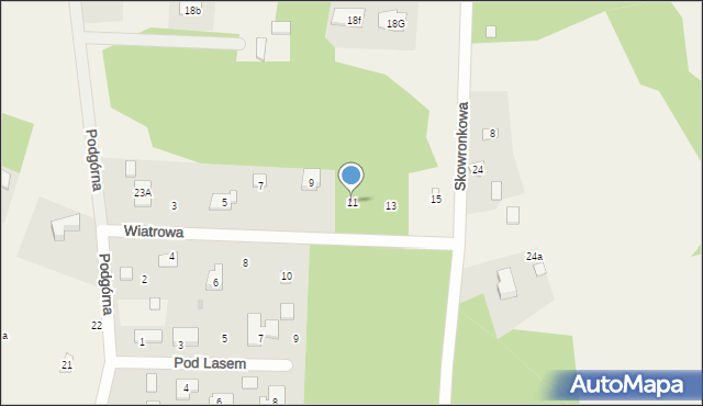 Stare Krasnodęby, Wiatrowa, 11, mapa Stare Krasnodęby