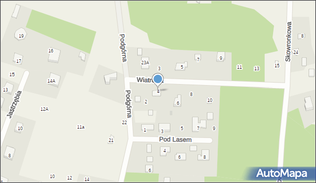 Stare Krasnodęby, Wiatrowa, 4, mapa Stare Krasnodęby