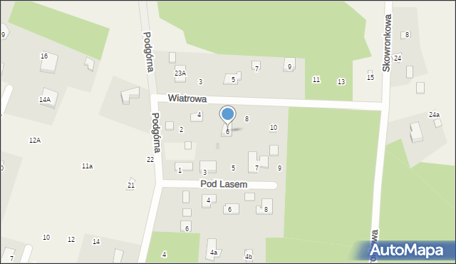 Stare Krasnodęby, Wiatrowa, 6, mapa Stare Krasnodęby