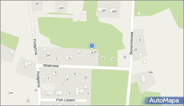 Stare Krasnodęby, Wiatrowa, 9, mapa Stare Krasnodęby