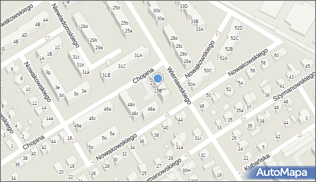 Stargard, Wieniawskiego Henryka, 23B, mapa Stargard