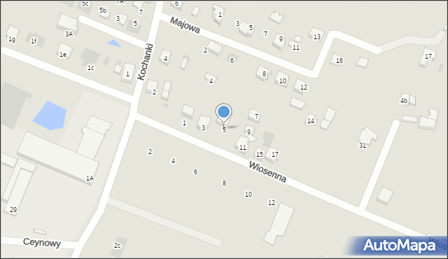 Starogard Gdański, Wiosenna, 5, mapa Starogard Gdański