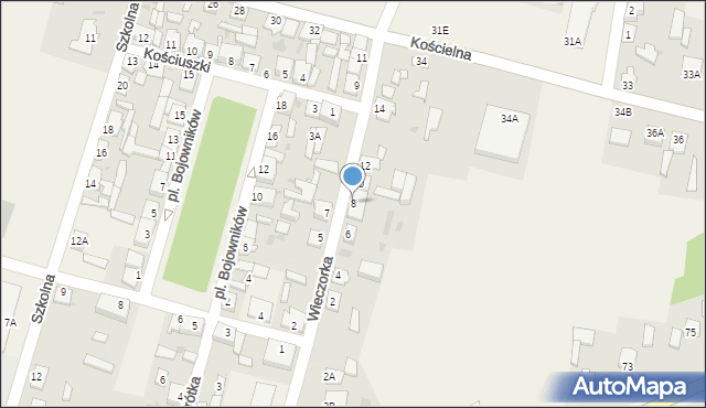 Staroźreby, Wieczorka, 8, mapa Staroźreby