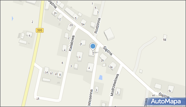 Stary Śleszów, Wiosenna, 2, mapa Stary Śleszów