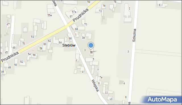 Steblów, Wiejska, 3B, mapa Steblów