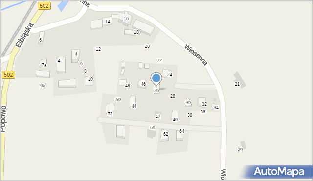 Stegna, Wiosenna, 26, mapa Stegna