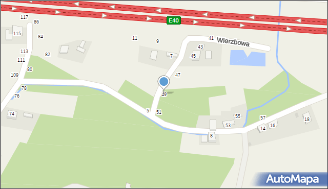 Sterkowiec, Wierzbowa, 49, mapa Sterkowiec