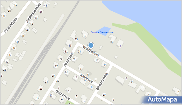 Stęszew, Wierzbowa, 12, mapa Stęszew