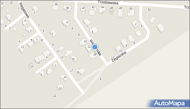 Stęszew, Wioślarska, 14, mapa Stęszew