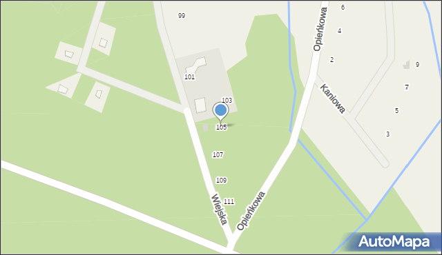 Stęszewko, Wiejska, 105, mapa Stęszewko