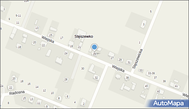 Stęszewko, Wiejska, 23, mapa Stęszewko