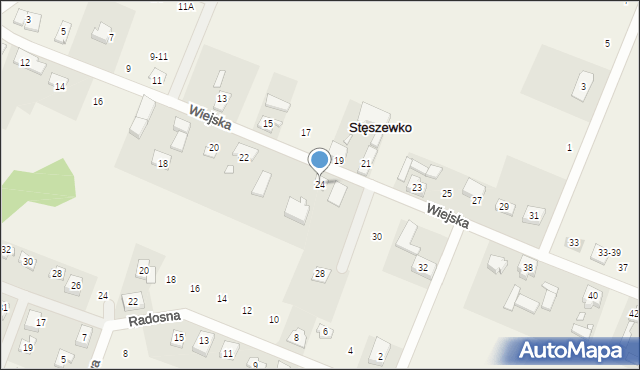 Stęszewko, Wiejska, 24, mapa Stęszewko