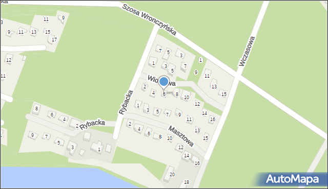 Stęszewko, Wiosłowa, 6, mapa Stęszewko