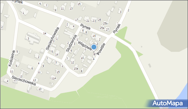 Stężyca, Wiązowa, 4, mapa Stężyca