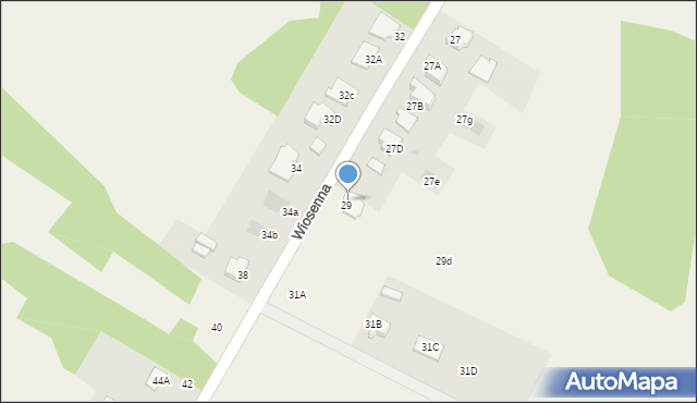 Stok Lacki-Folwark, Wiosenna, 29a, mapa Stok Lacki-Folwark