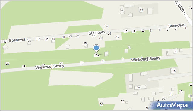 Strachów, Wiekowej Sosny, 10a, mapa Strachów