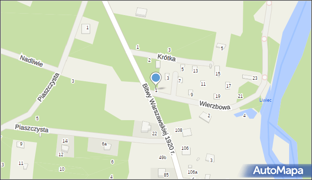 Strachów, Wierzbowa, 1, mapa Strachów