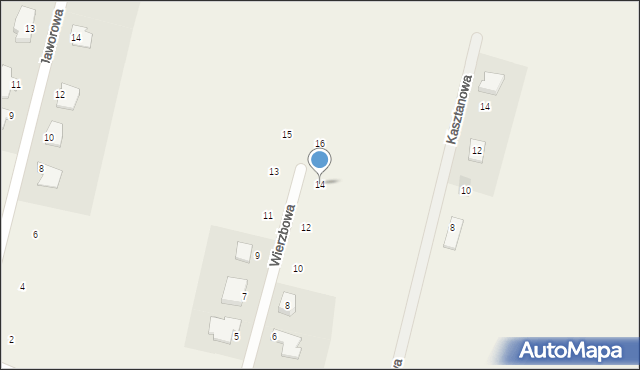 Strzelce Górne, Wierzbowa, 14, mapa Strzelce Górne
